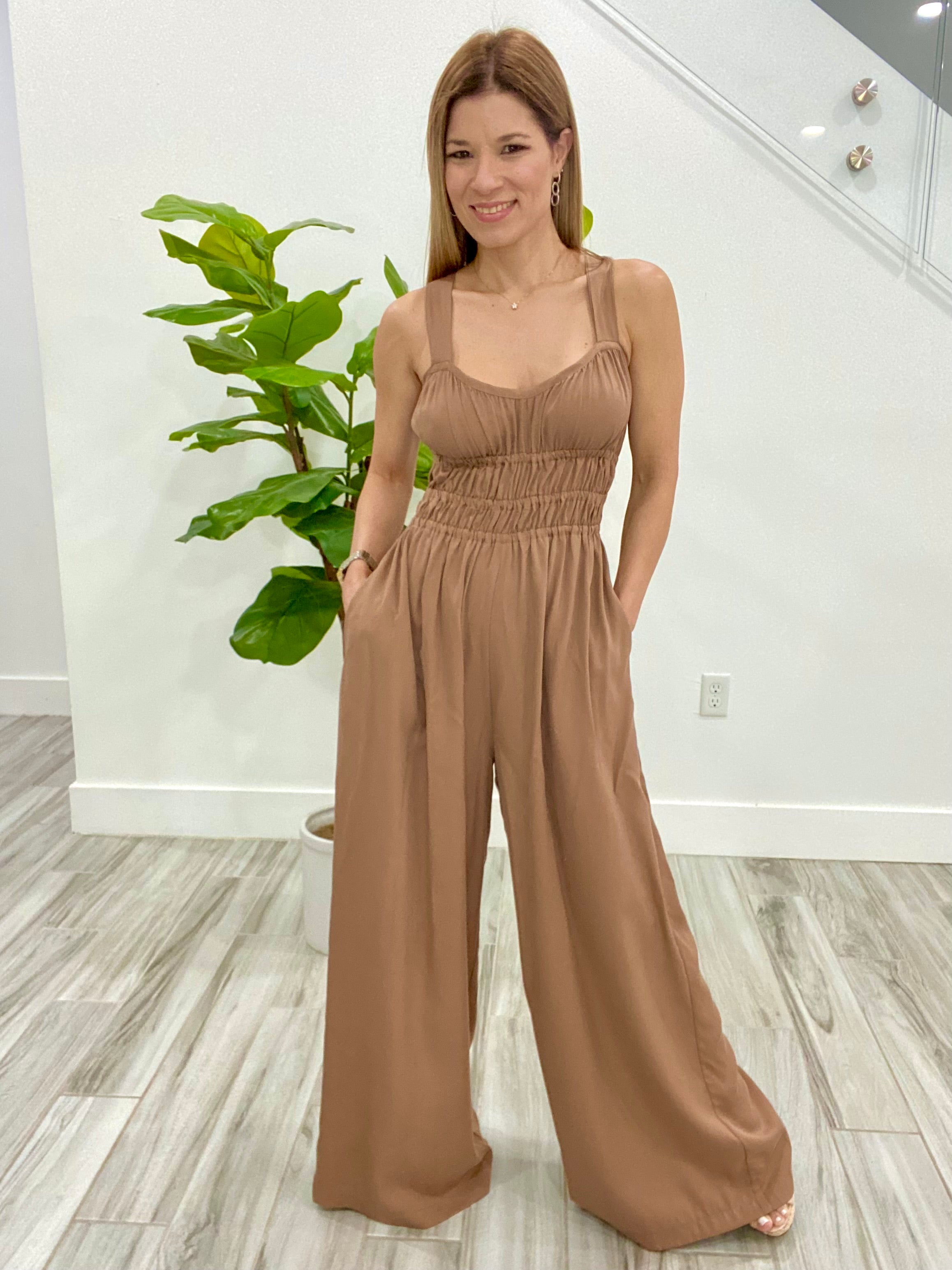 The brown jumpsuit