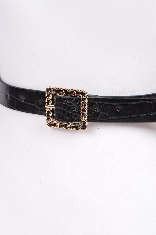 Chainlink Square Buckle Belt