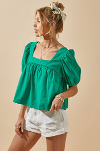 Day and moon green top