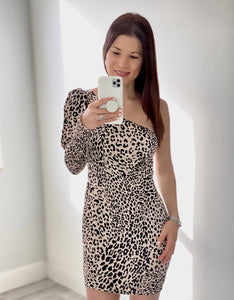 Leopard One Shoulder Dress