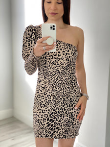 Leopard One Shoulder Dress