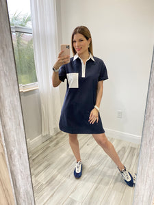 Navy Comfy Shirt Dress