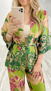 Lin Open Front Silk Cardigan (Matching pants available)