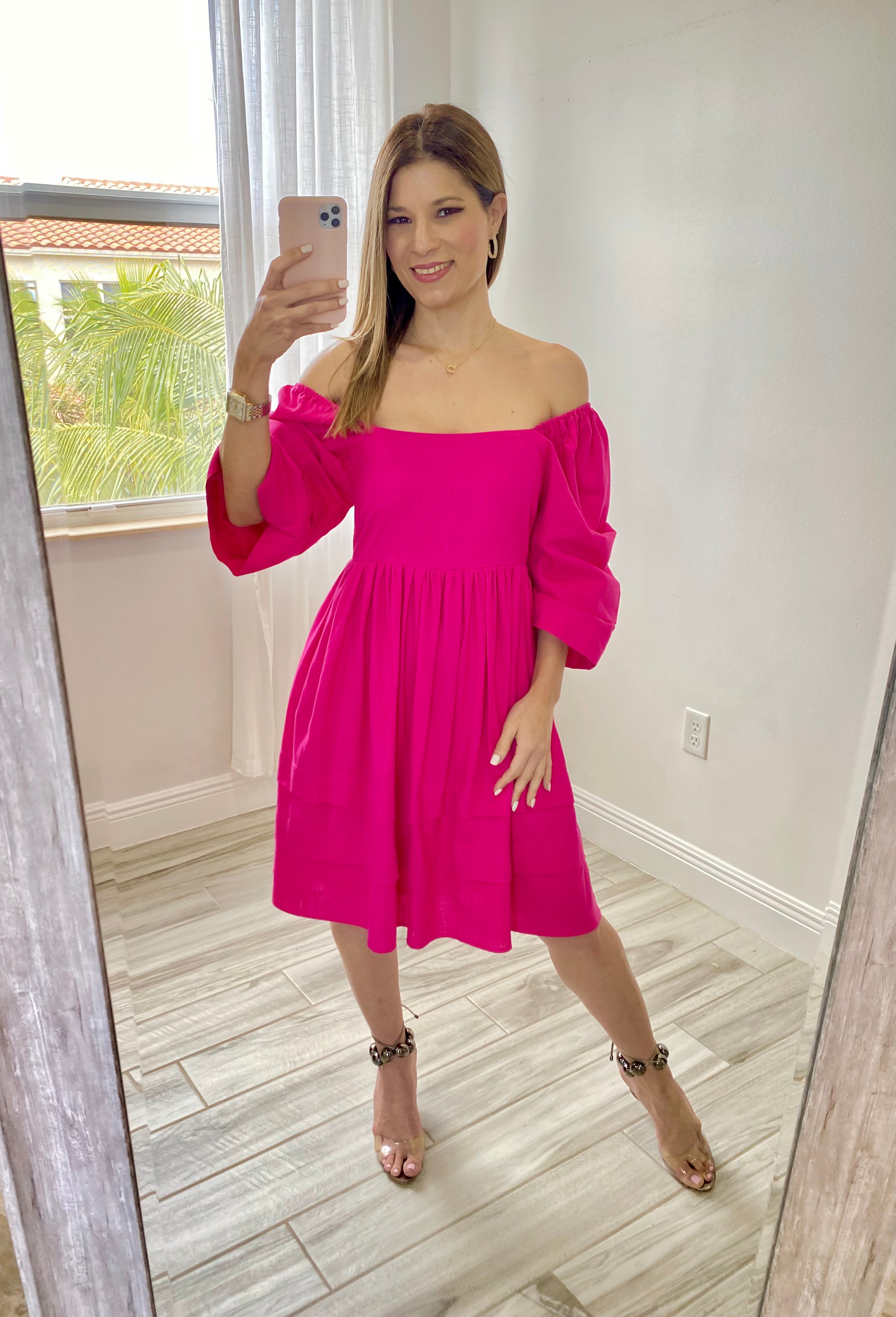 Fuchsia Linen Dress